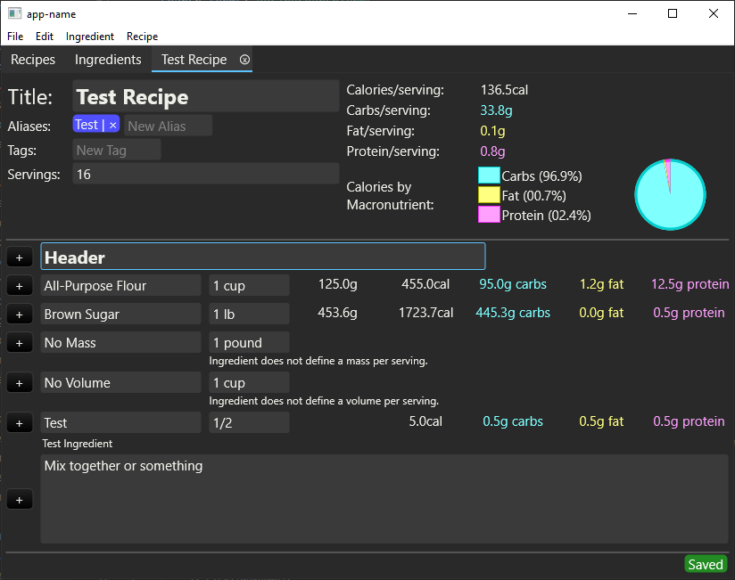 Recipe Editor